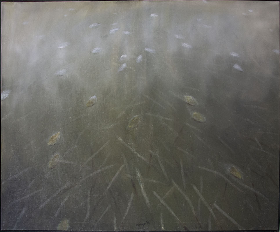 Water 8 - Leaves and Grass (125 x 125 cm)
